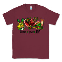 Burgundy peace love  elf Classic Tee - AdoDesignShop