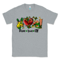 Heather Grey peace love  elf Classic Tee - AdoDesignShop