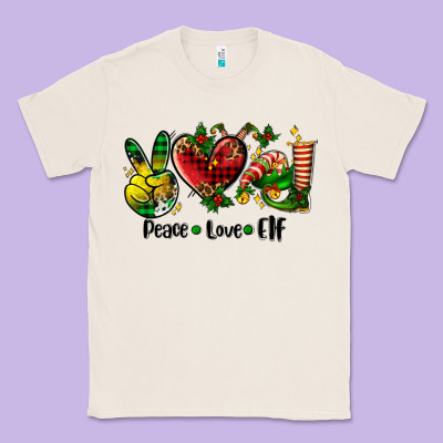 Peace Love  Elf Classic Tee Designed By Adodesignshop