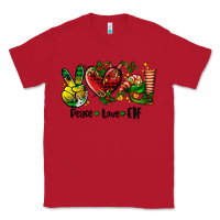 Red peace love  elf Classic Tee - AdoDesignShop