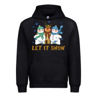 Black let it snow reindeer snowman Urban Hoodie - CowGirlArtShop