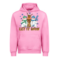 Fuchsia Pink let it snow reindeer snowman Urban Hoodie - CowGirlArtShop