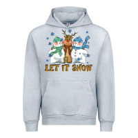 Heather Grey let it snow reindeer snowman Urban Hoodie - CowGirlArtShop