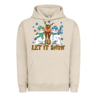 Pigment French Oak let it snow reindeer snowman Urban Hoodie - CowGirlArtShop