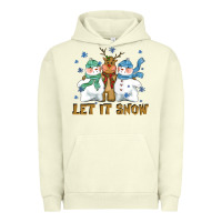 Pigment Pistachio let it snow reindeer snowman Urban Hoodie - CowGirlArtShop