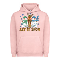 Pigment Salmon let it snow reindeer snowman Urban Hoodie - CowGirlArtShop