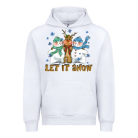 White let it snow reindeer snowman Urban Hoodie - CowGirlArtShop