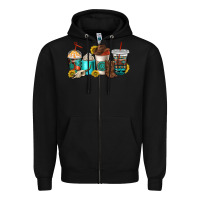 Black western coffee cups Zipper Hoodie - NancyCooperArtShop