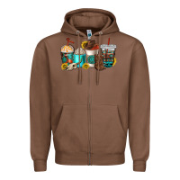 Chestnut western coffee cups Zipper Hoodie - NancyCooperArtShop