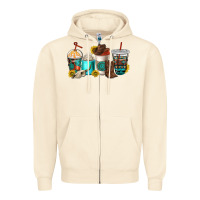 Sandshell western coffee cups Zipper Hoodie - NancyCooperArtShop