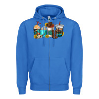 True Royal western coffee cups Zipper Hoodie - NancyCooperArtShop