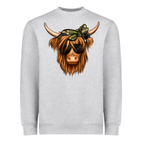 Camouflage Long Haired Cow Heavyweight Sweatshirt | Teevron
