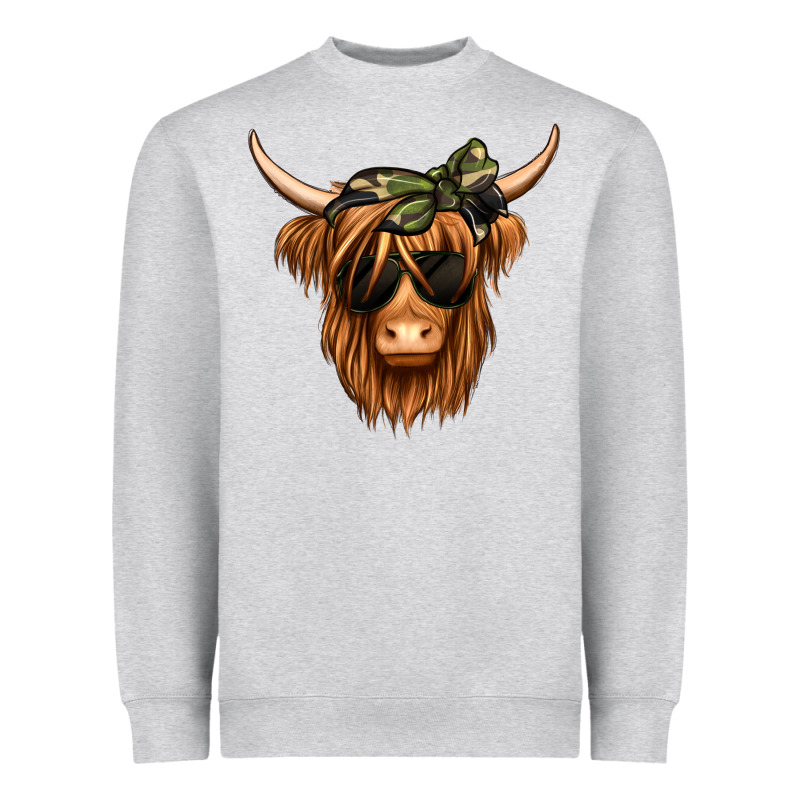 Camouflage Long Haired Cow Heavyweight Sweatshirt by Jasminsmagicworld | Teevron
