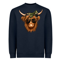 Navy camouflage long haired cow Heavyweight Sweatshirt - Jasminsmagicworld