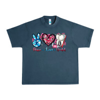 Midnight Navy peace love dental Urban Heavy Tee - AdoDesignShop
