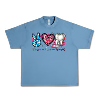 Pebble Blue peace love dental Urban Heavy Tee - AdoDesignShop