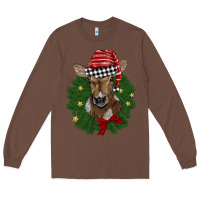Chestnut christmas wreath baby calf Long Sleeve Tee - BarkalooDesign