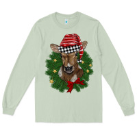 Matcha christmas wreath baby calf Long Sleeve Tee - BarkalooDesign