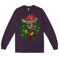 Plum christmas wreath baby calf Long Sleeve Tee - BarkalooDesign