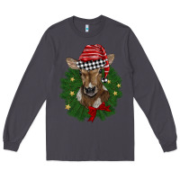 Smoke christmas wreath baby calf Long Sleeve Tee - BarkalooDesign
