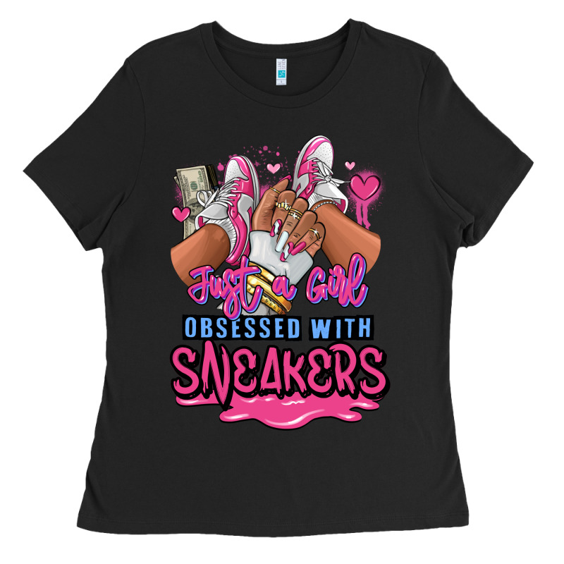 Just A Girl Obsessed With Sneakers Ladies Tee by RanaPortraitStore | Teevron