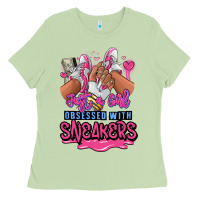 Matcha Just a girl obsessed with sneakers Ladies Tee - RanaPortraitStore