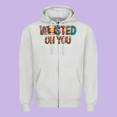 Wasted On You Zipper Hoodie Designed By Nancycooperartshop