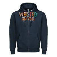 Navy wasted on you Zipper Hoodie - NancyCooperArtShop