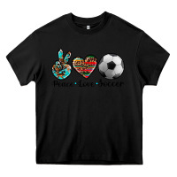 Black peace love soccer Heavy Core Tee - Artiststas