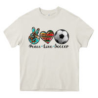 Cream peace love soccer Heavy Core Tee - Artiststas