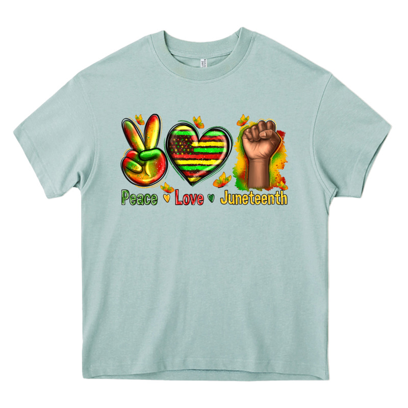 Peace Love Juneteenth Heavy Core Tee by texasbilliewilder | Teevron