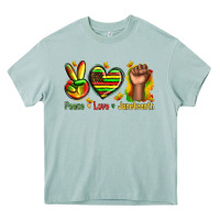 Arona peace love juneteenth Heavy Core Tee - texasbilliewilder