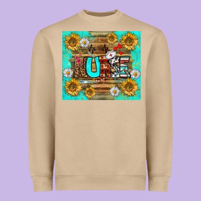 Sunflower And Daisy Nurse Tumbler Heavyweight Sweatshirt Designed By Bundleandbundleshop