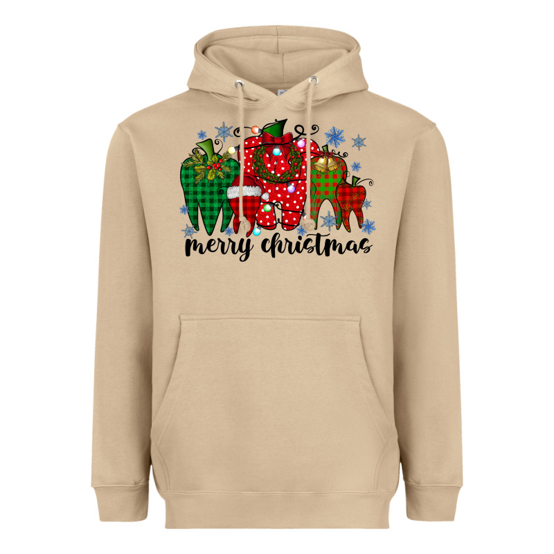 Merry Christmas Tooth Heavyweight Hoodie by RacoonDesign | Teevron