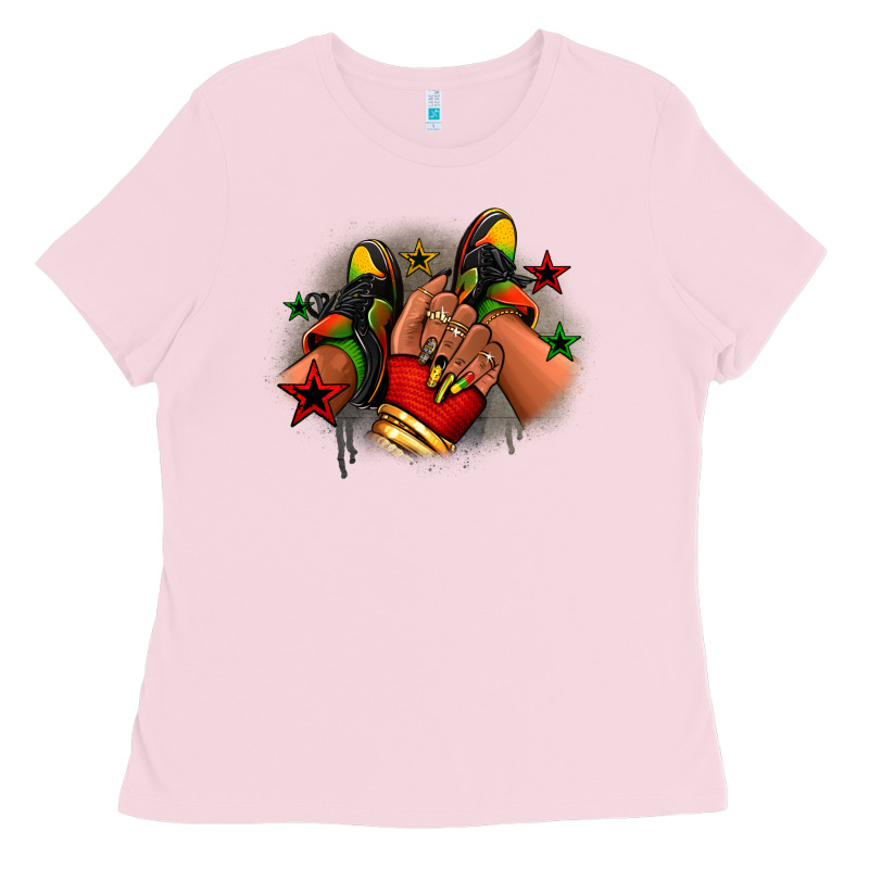 Juneteenth Black Girl Sneakers Ladies Tee by RanaPortraitStore | Teevron