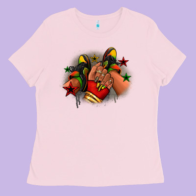 Ladies Tee Juneteenth black girl sneakers