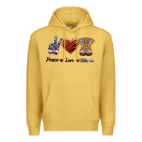 Antique Gold Peace Love Veteran Premium Hoodie - Bettercallsaul