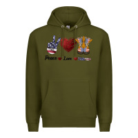 Army Green Peace Love Veteran Premium Hoodie - Bettercallsaul