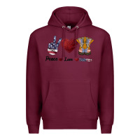 Burgundy Peace Love Veteran Premium Hoodie - Bettercallsaul