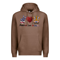 Chestnut Peace Love Veteran Premium Hoodie - Bettercallsaul