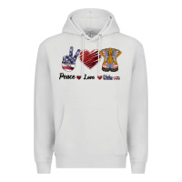 Dove Grey Peace Love Veteran Premium Hoodie - Bettercallsaul