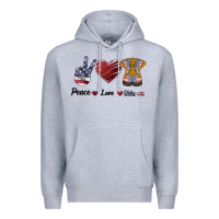 Heather Grey Peace Love Veteran Premium Hoodie - Bettercallsaul