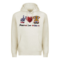 Oatmeal Heather Peace Love Veteran Premium Hoodie - Bettercallsaul