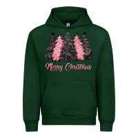 Forest Green pink merry christmas Urban Hoodie - CowGirlArtShop