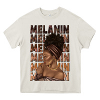 Melanin Melanin Melanin With Afro Girl Heavy Core Tee | Teevron