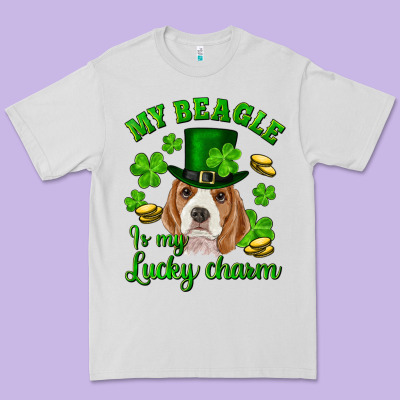 St.patrick's Day My Beagle Is My Lucky Charm Premium Tee Designed By Ranaportraitstore