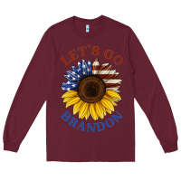 Burgundy American flag sunflower Long Sleeve Tee - Jasminsmagicworld