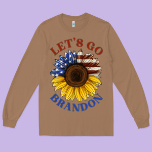 American Flag Sunflower Long Sleeve Tee Designed By Jasminsmagicworld