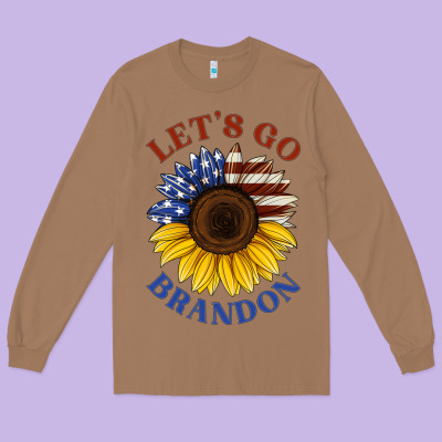 American Flag Sunflower Long Sleeve Tee Designed By Jasminsmagicworld