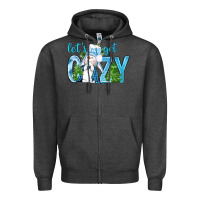 Charcoal Heather lets get cozy Zipper Hoodie - NancyCooperArtShop